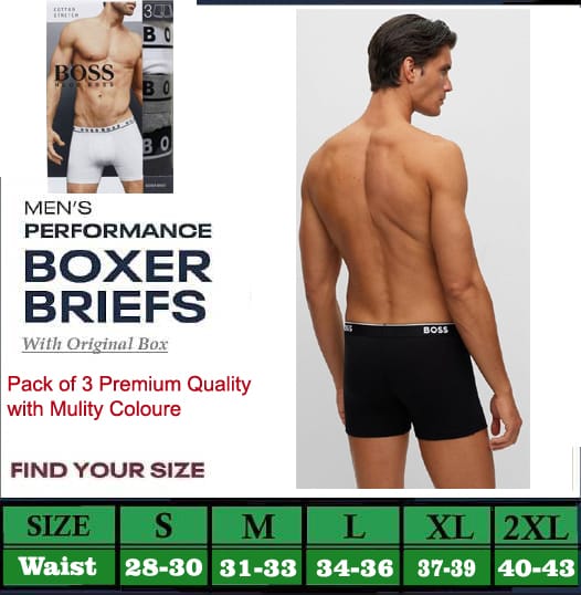 Hugo Boss Premium Cotton Boxers for Men – Pack of 3 Ultra-Soft Shorts