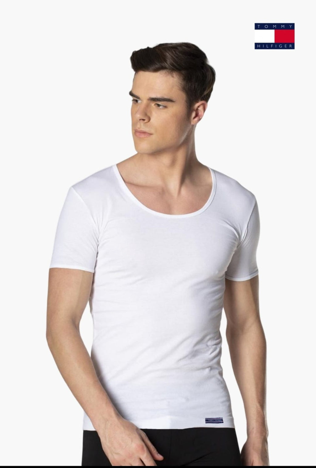 Tommy  Men’s Modern Cotton Stretch Tank Tops – 3 Pack (White)