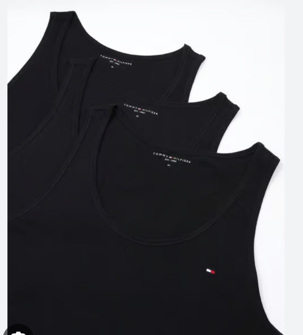 Tommy Hilfiger Men’s Slim Fit Cotton Top Tank/Sando Vest – Pack of 3