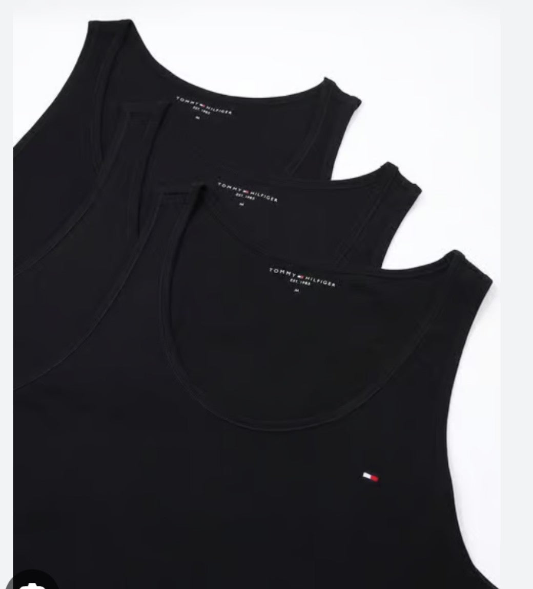 Tommy Hilfiger Men’s Slim Fit Cotton Top Tank/Sando Vest – Pack of 3