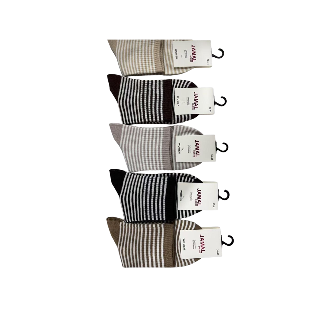 JAMAL Women's Ankle Socks – 5-Pack Cute Patterned Cotton Blend