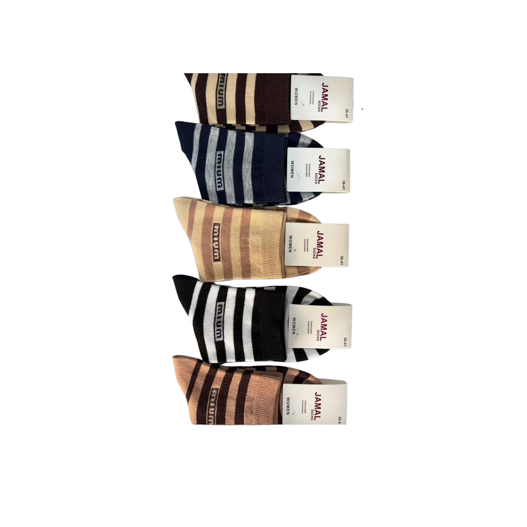 JAMAL Women's Ankle Socks – 5-Pack Cute Patterned Cotton Blend