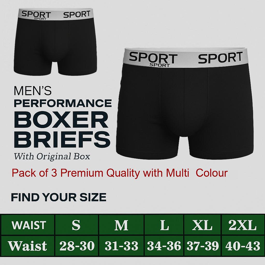 Men’s Premium Sports Lycra Martial Boxer Shorts – Pack of 3