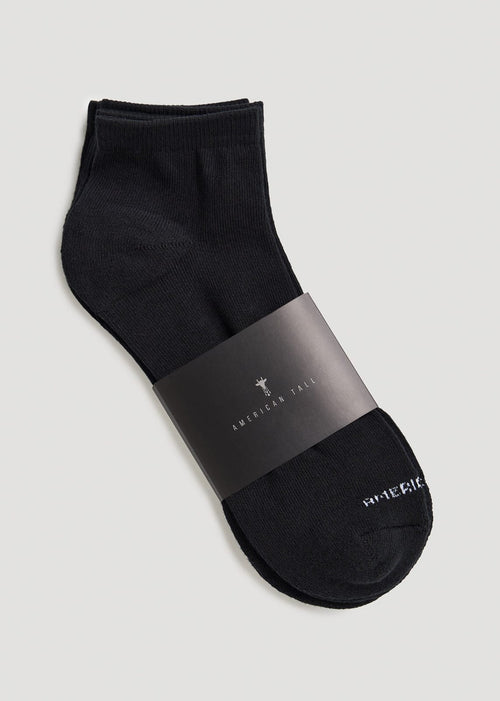 American Tall Unisex Premium Pure Cotton Black Ankle Socks – Pack of 3