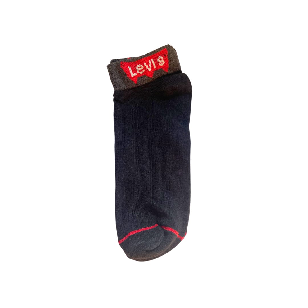 Levis Unisex Premium Pure Cotton Black Ankle Socks – Pack of 3