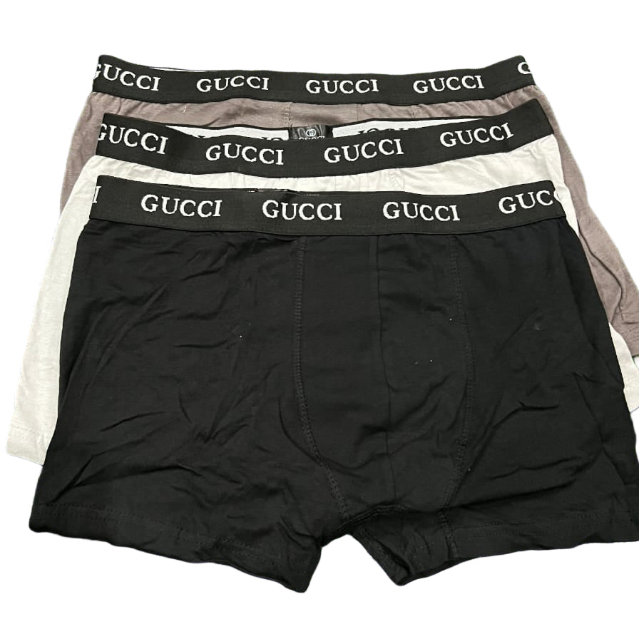 GUCCI Men's High-Quality Cotton Boxers – Pack of 3
