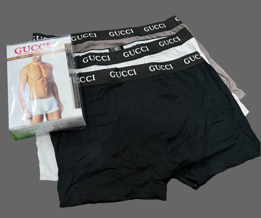 GUCCI Men's High-Quality Cotton Boxers – Pack of 3